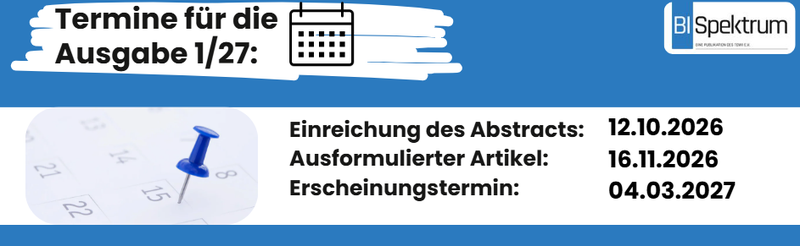 Banner Call-for-article zum BI-SPEKTRUM Ausgabe 1/2027