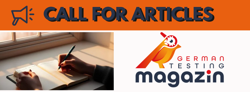 Banner Call for Article German Testing Magazin