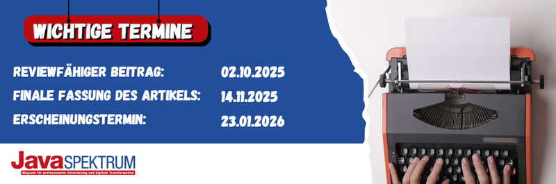 Banner Call for Article JavaSPEKTRUM 1/2026