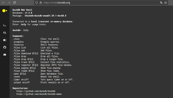 DuckDB-Shell im Browser